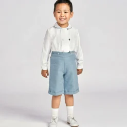 Ancar Boys Blue & White Cotton Buster Suit Online