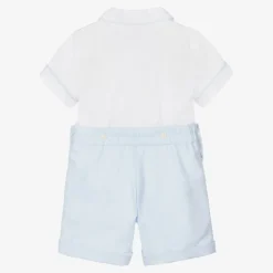 Ancar Boys Blue & White Cotton Buster Suit New