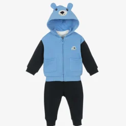 Mayoral Boys Blue & White Cotton Bear Tracksuit Clearance