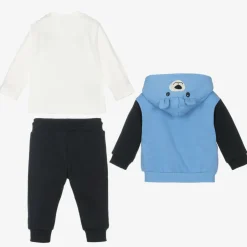 Mayoral Boys Blue & White Cotton Bear Tracksuit Clearance