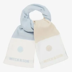 Mitch amp; Son Boys Blue & Beige Reversible Scarf (118cm) Sale