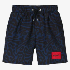 HUGO Boys Blue Animal Print Swim Shorts Outlet