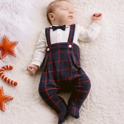 Emile et Rose Boys Blue Check Babygrow Clearance