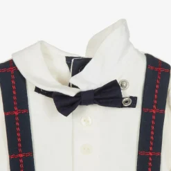 Emile et Rose Boys Blue Check Babygrow Clearance