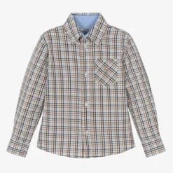 Dr. Kid Boys Blue Check Cotton Shirt Hot