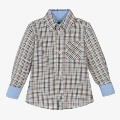 Dr. Kid Boys Blue Check Cotton Shirt Hot