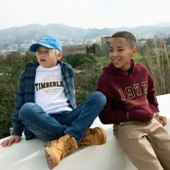 Timberland Boys Blue Check Cotton Shirt Best