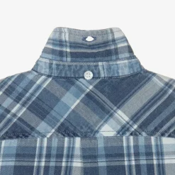 Guess Boys Blue Check Cotton Twill Shirt Discount