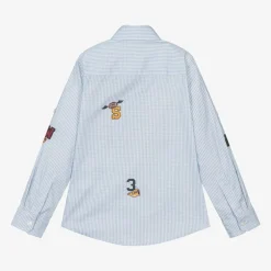 Lapin House Boys Blue Checked Cotton Shirt Sale