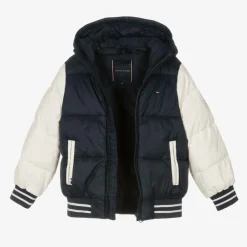 Tommy Hilfiger Boys Blue Colourblock Puffer Jacket Clearance
