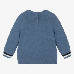 Mayoral Boys Blue Cotton & Wool Knit Robot Sweater