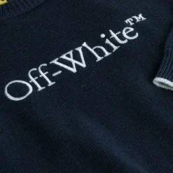 Off-White Boys Blue Cotton & Wool Sweater Discount