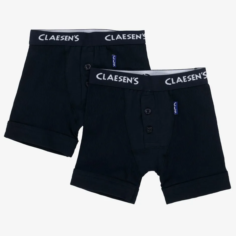 Claesens Boys Blue Cotton Boxer Shorts (2 Pack) Clearance