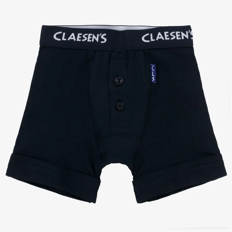 Claesens Boys Blue Cotton Boxer Shorts (2 Pack) Clearance