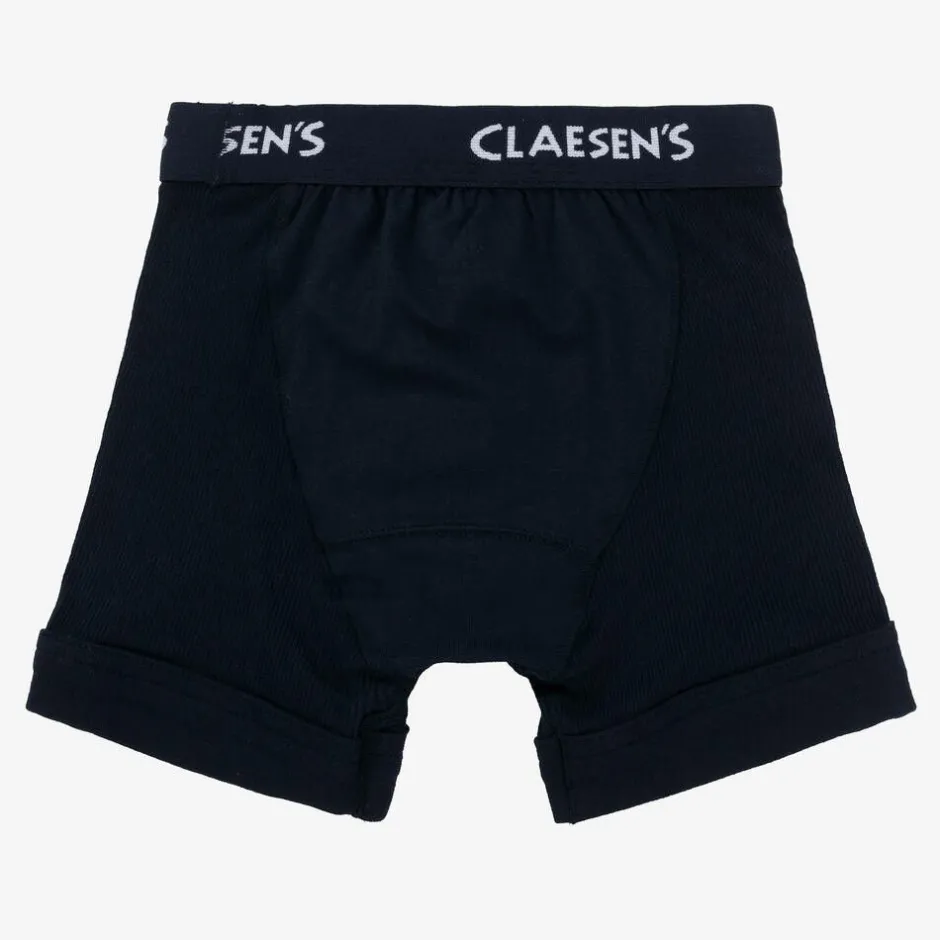 Claesens Boys Blue Cotton Boxer Shorts (2 Pack) Clearance
