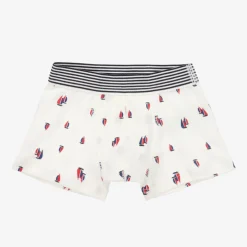 Petit Bateau Boys Blue Cotton Boxer Shorts (2 Pack) Sale