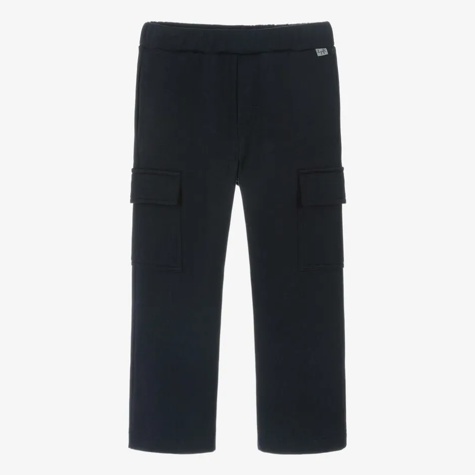 Il Gufo Boys Blue Cotton Cargo Joggers Discount