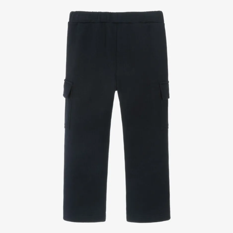 Il Gufo Boys Blue Cotton Cargo Joggers Discount