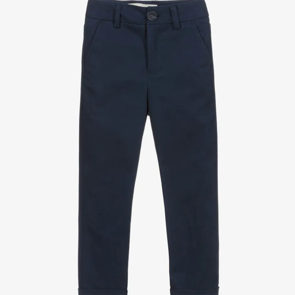 Childrensalon Occasions Boys Blue Cotton Chino Trousers