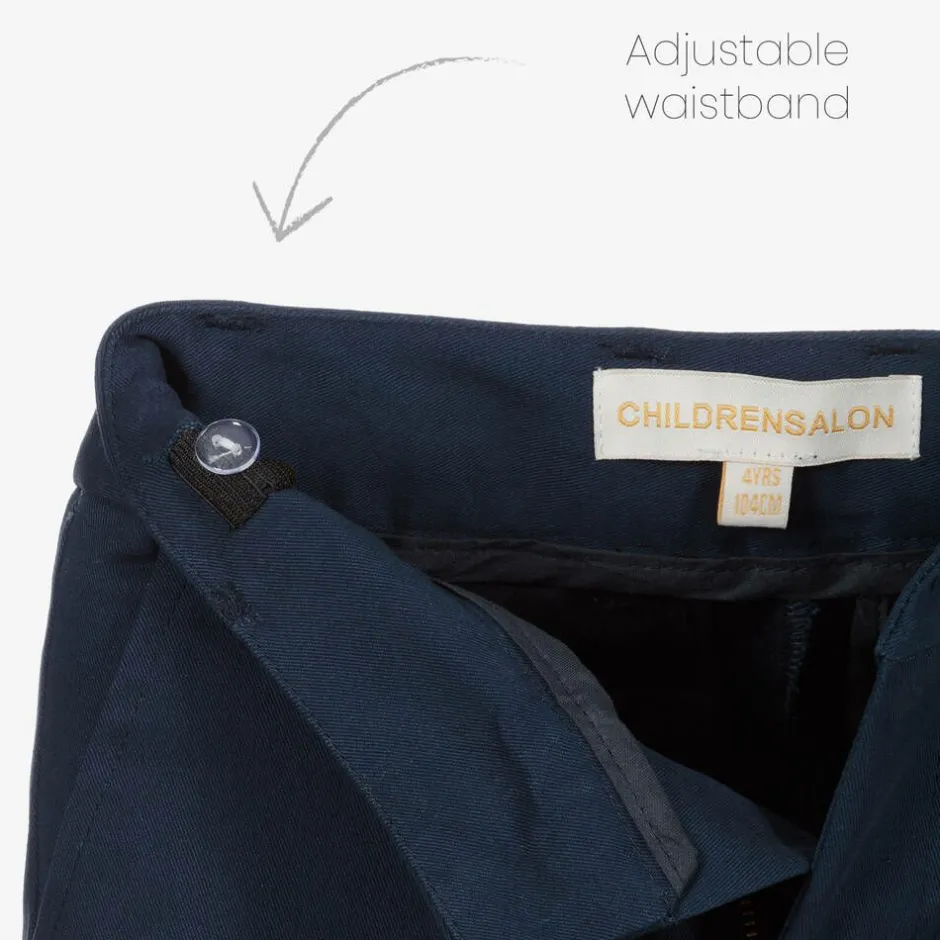 Childrensalon Occasions Boys Blue Cotton Chino Trousers