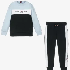 Tommy Hilfiger Boys Blue Cotton Colourblock Tracksuit Clearance