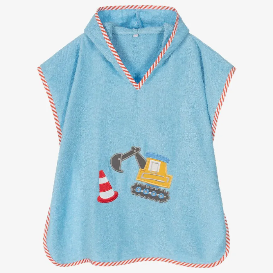 Playshoes Boys Blue Cotton Digger Poncho Towel Best