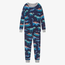 Hatley Boys Blue Cotton Dino Pyjamas New