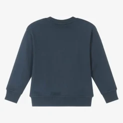 Emporio Armani Boys Blue Cotton Eagle Logo Sweatshirt Outlet