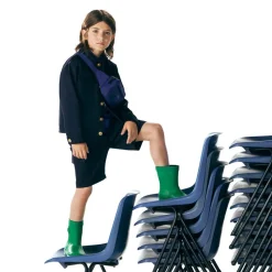 Versace Boys Blue Cotton Gabardine Shorts Online