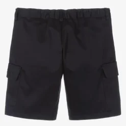Versace Boys Blue Cotton Gabardine Shorts Online