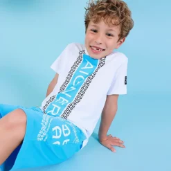 AIGNER Boys Blue Cotton Jersey Shorts Online