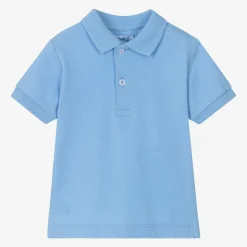 Mayoral Boys Blue Cotton Piqué Polo Shirt Online