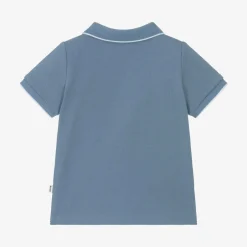 BOSS Boys Blue Cotton Polo Shirt