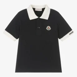 Moncler Enfant Boys Blue Cotton Polo Shirt Clearance