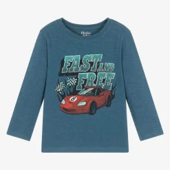 Hatley Boys Blue Cotton Racing Car Top New