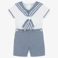 Beatrice amp; George Boys Blue Cotton Sailor Buster Suit Best