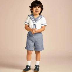 Beatrice amp; George Boys Blue Cotton Sailor Buster Suit Best