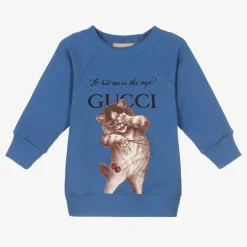 Gucci Boys Blue Cotton Sweatshirt Clearance