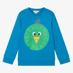 Stella McCartney Kids Boys Blue Cotton Sweatshirt