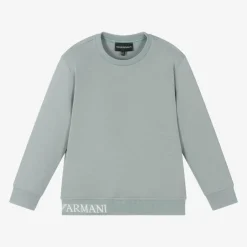 Emporio Armani Boys Blue Cotton Sweatshirt