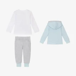 Caramelo Kids Boys Blue Cotton Teddy Tracksuit Set Sale