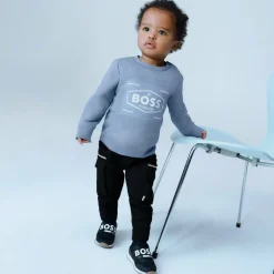 BOSS Boys Blue Cotton Top Best