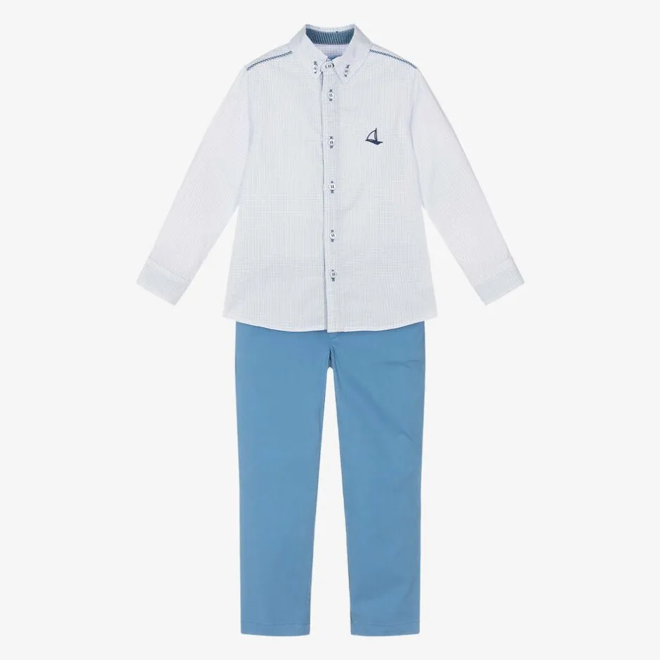 Foque Boys Blue Cotton Trouser Set