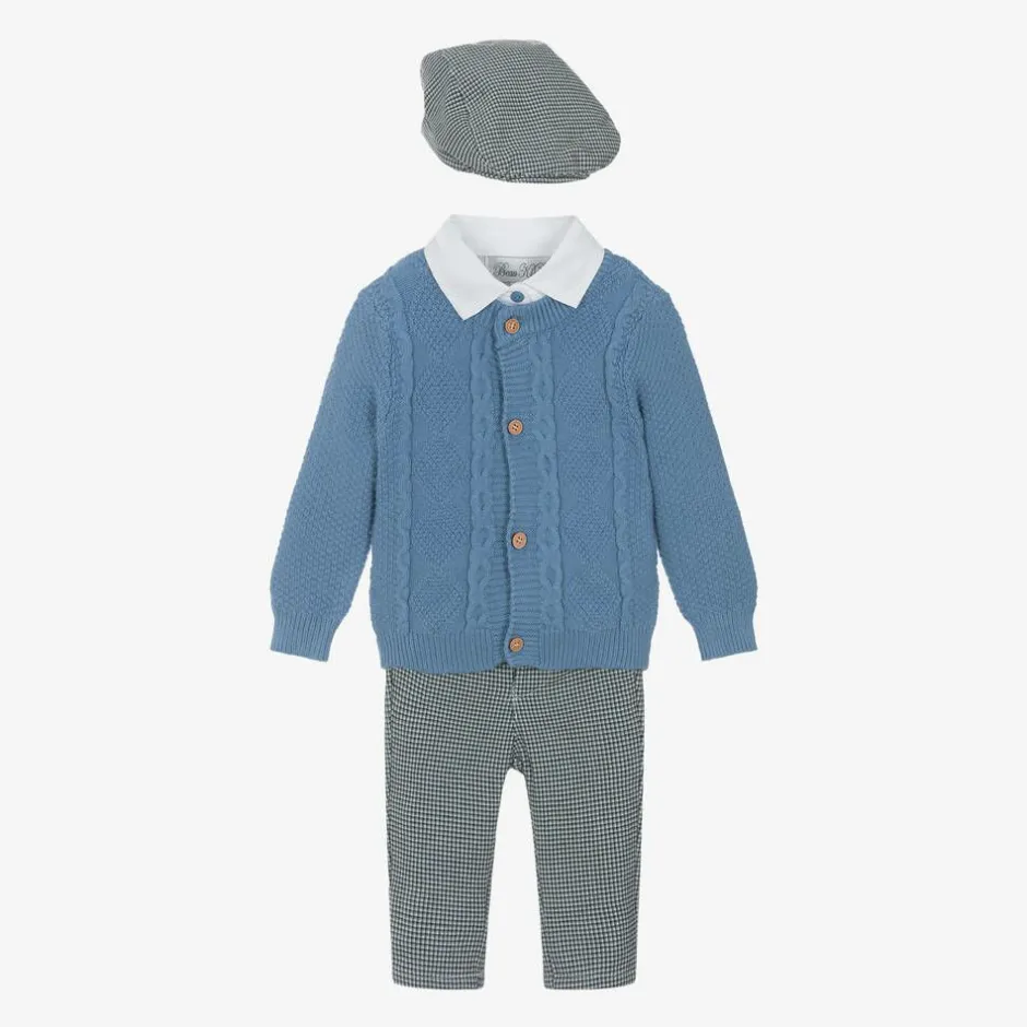 Beau KiD Boys Blue Cotton Trouser Set Sale