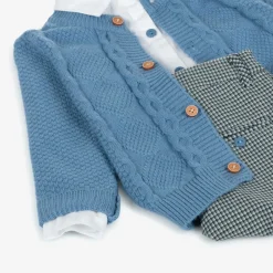 Beau KiD Boys Blue Cotton Trouser Set Sale