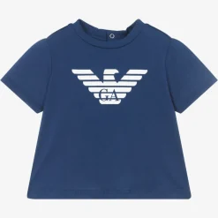 Emporio Armani Boys Blue Cotton T-Shirt Best