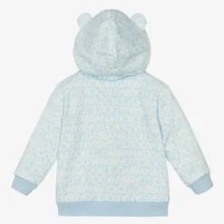 Dolce amp; Gabbana Boys Blue Cotton Zip-Up Top Best