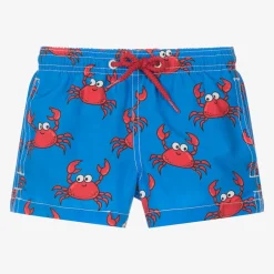 MC2 Saint Barth Boys Blue Crab Print Swim Shorts Clearance
