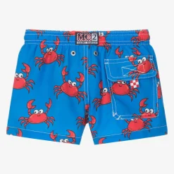 MC2 Saint Barth Boys Blue Crab Print Swim Shorts Clearance