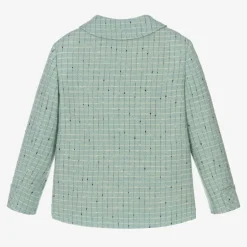 Gucci Boys Blue Damier Wool Check Jacket Clearance